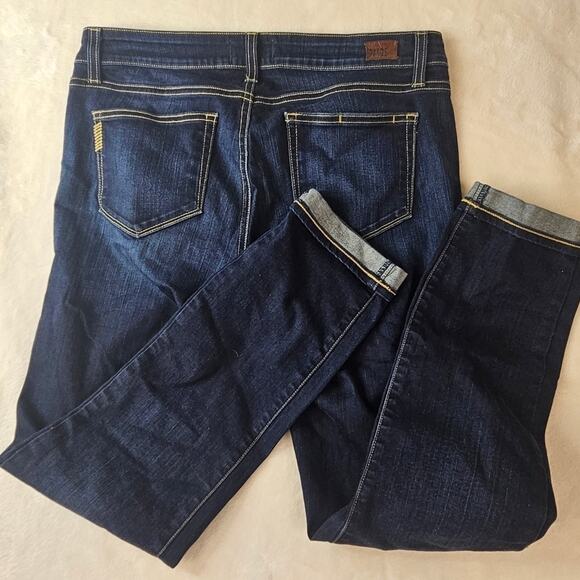 Paige Skyline Skinny 31 Women’s Stretch Denim Dark Blue Wash Designer Western - Picture 8 of 10